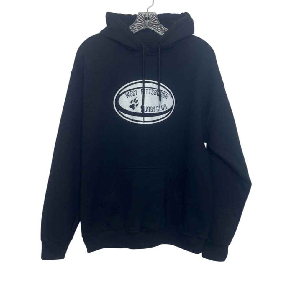 West Pittsburgh Rugby Club Hoodie Sweatshirt Mens Medium Black